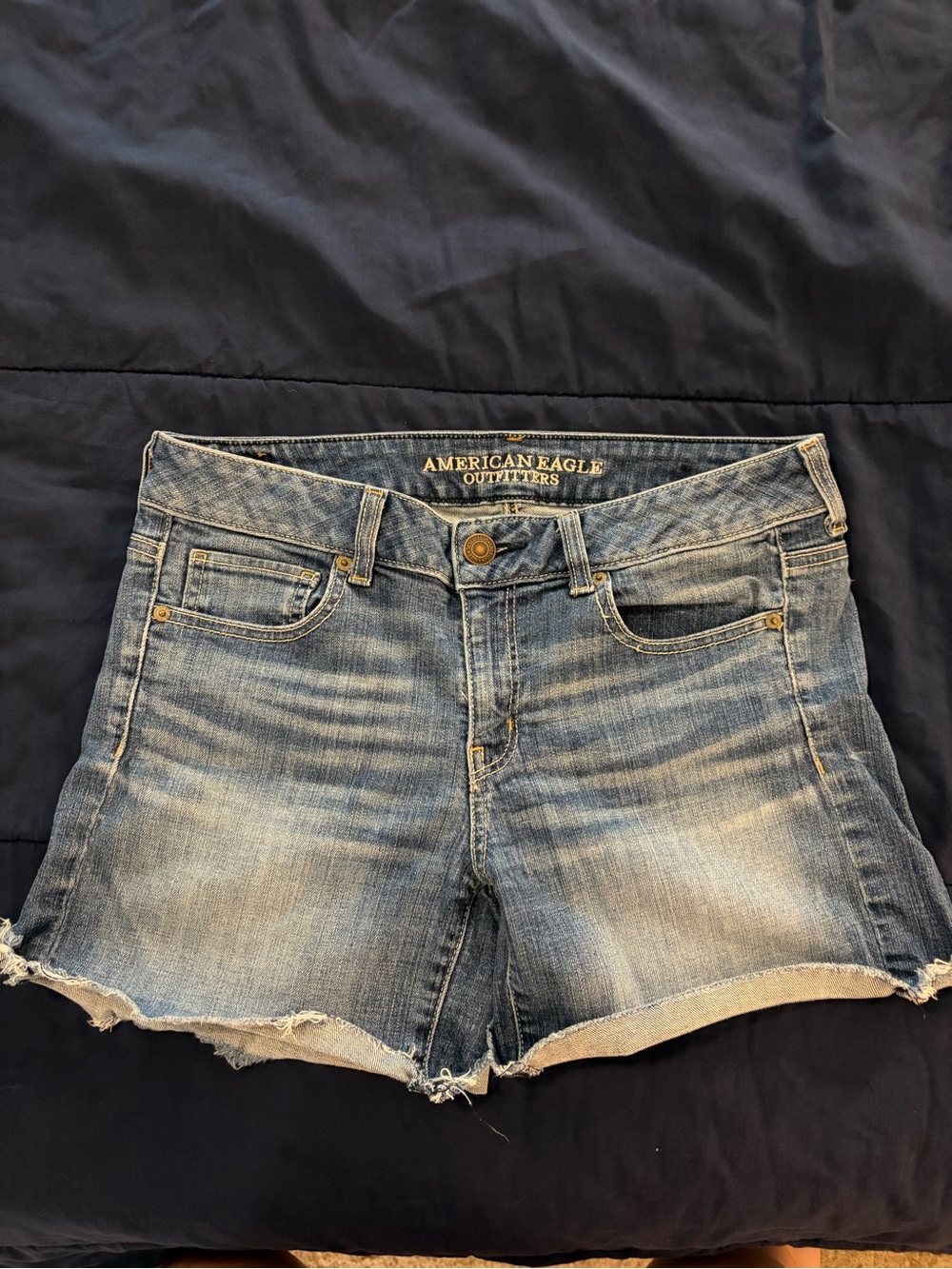 American Eagle Outfitters Light Blue Distressed Denim Cutoff Shorts